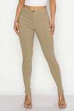 COLORS SUPER-STRETCH WOMEN'S SKINNY JEANS HIGH WAISTED: KHAKI / XL
