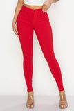 COLORS SUPER-STRETCH WOMEN'S SKINNY JEANS HIGH WAISTED: KHAKI / L