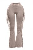 Fringe detailed pants: DENIM / L