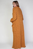 Camel Cardigan Cable Knit Maxi Sweater