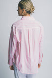 ..Linen blended Button Down Stripe Shirt: Blue-194221 / S