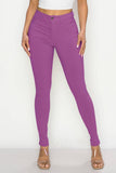 COLORS SUPER-STRETCH WOMEN'S SKINNY JEANS HIGH WAISTED: KHAKI / L