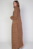 Grey Mix Cardigan Cable Knit Maxi Sweater