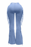 Fringe detailed pants: OLIVE / L