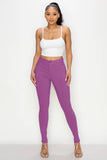 COLORS SUPER-STRETCH WOMEN'S SKINNY JEANS HIGH WAISTED: KHAKI / M