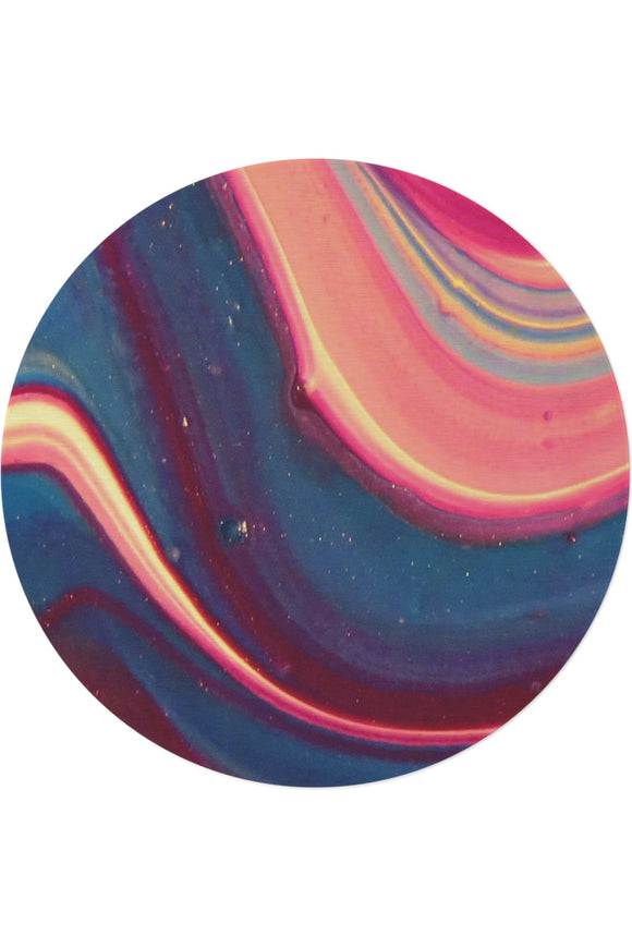 Blue Berry Abstract Round Rug