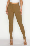 COLORS SUPER-STRETCH WOMEN'S SKINNY JEANS HIGH WAISTED: KHAKI / 2XL