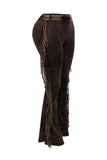 Fringe detailed pants: OLIVE / L