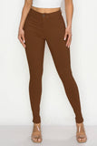COLORS SUPER-STRETCH WOMEN'S SKINNY JEANS HIGH WAISTED: KHAKI / L