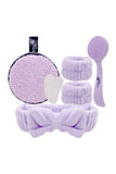 Simply Bella SBT012 Purple Spa Headband & Wristband Set - 12