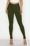 COLORS SUPER-STRETCH WOMEN'S SKINNY JEANS HIGH WAISTED: KHAKI / 2XL