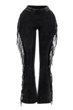 Fringe detailed pants: DENIM / L