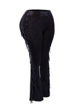 Fringe detailed pants: OLIVE / L