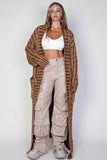Grey Mix Cardigan Cable Knit Maxi Sweater