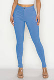COLORS SUPER-STRETCH WOMEN'S SKINNY JEANS HIGH WAISTED: KHAKI / M