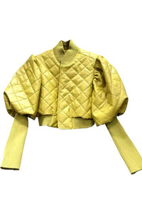 Cropped Puffer: Yellow