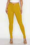 COLORS SUPER-STRETCH WOMEN'S SKINNY JEANS HIGH WAISTED: KHAKI / L